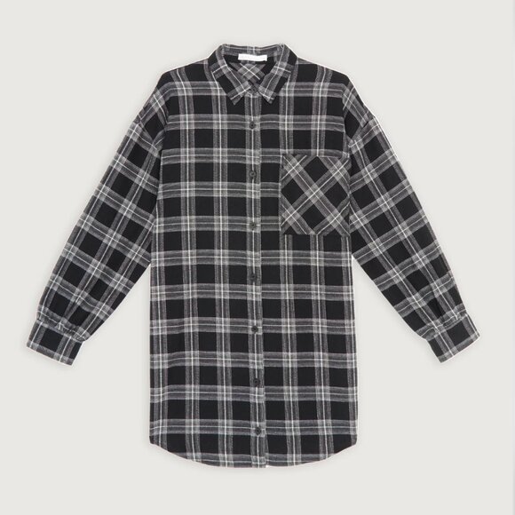 OAK + FORT Dresses & Skirts - Oak + Fort Plaid Shirt Dress in black